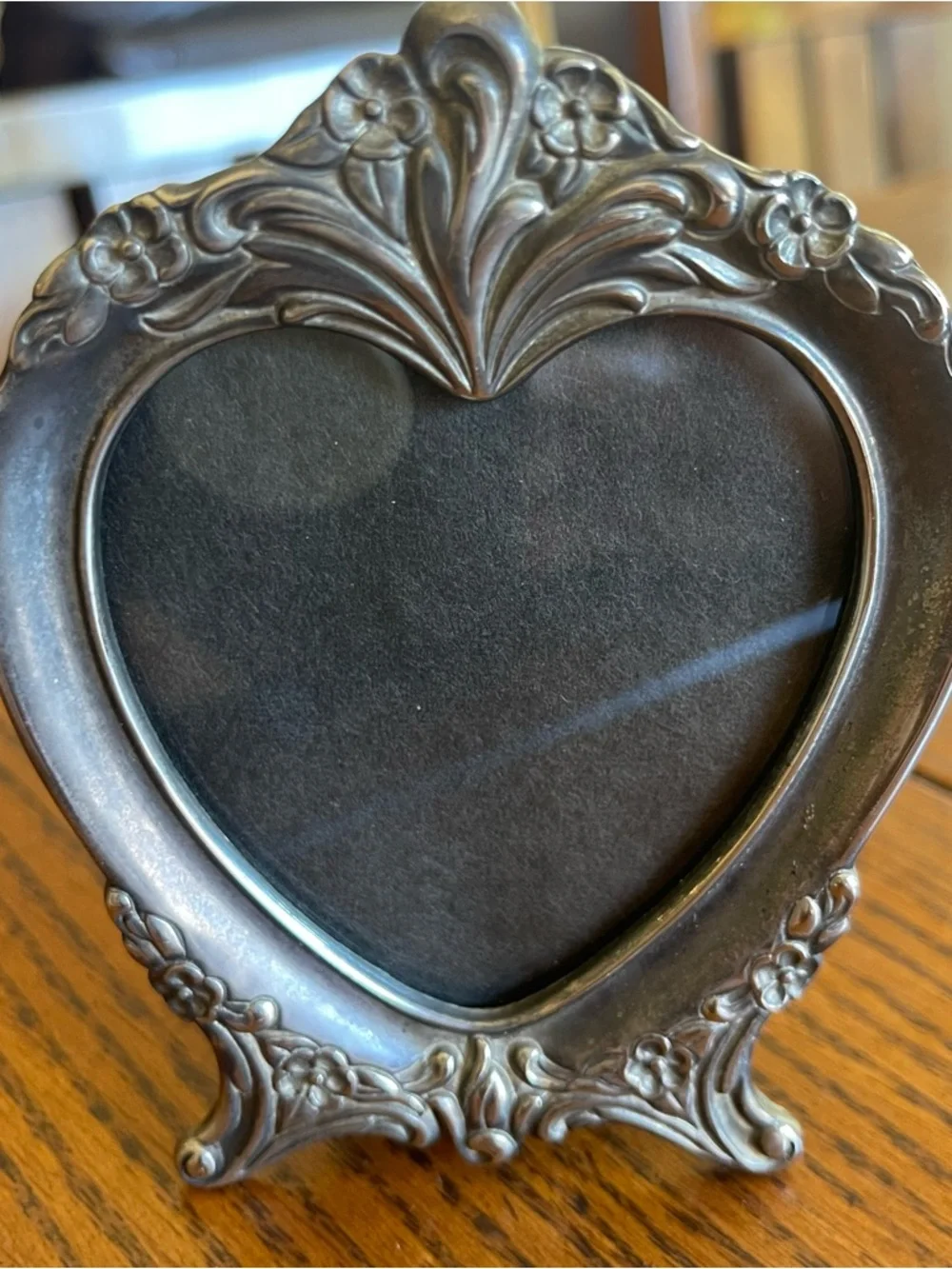 Vintage Art Nouveau Style Sheffield Silverplate Miniature Heart Picture Frame